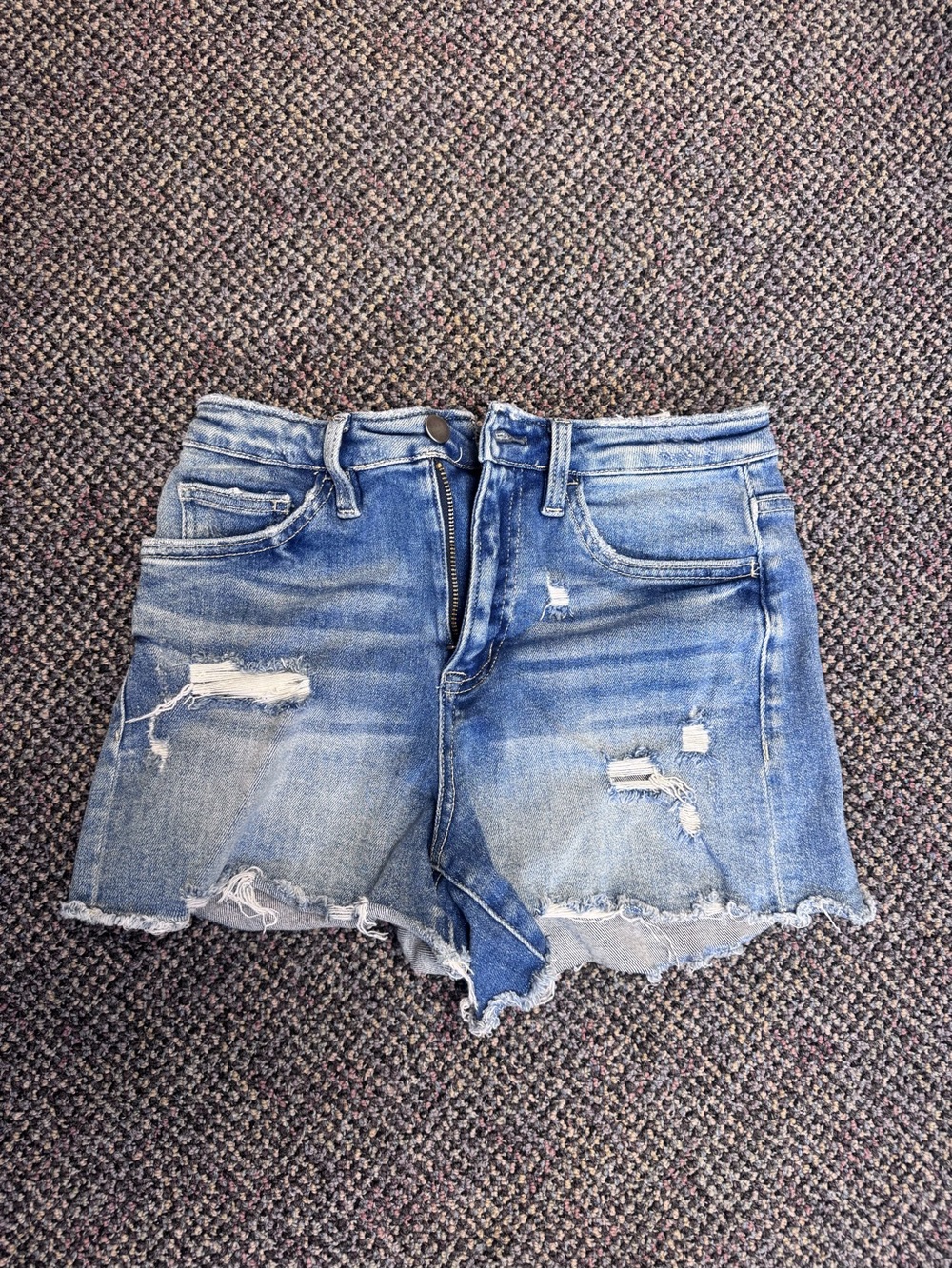 Altar'd State Distressed Light Blue Denim Cutoff Shorts